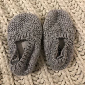 Newborn gray slippers, smoke free/pet free home